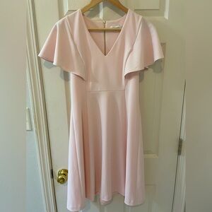 Calvin Klein Blush Pink Flutter Sleeve Dress